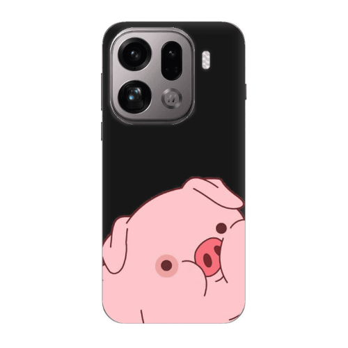 Oppo Find X9 Pro Piggy 1 Black Colored Silicone TPU Θήκη